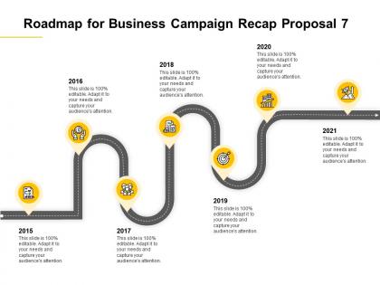 Roadmap for business campaign recap proposal 2015 to 2021 ppt powerpoint presentation topics