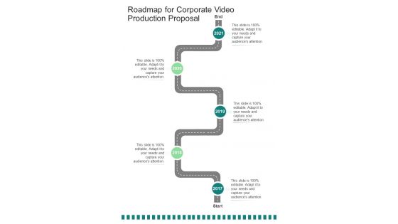 Roadmap for Corporate Video Production Proposal One pager sample example document