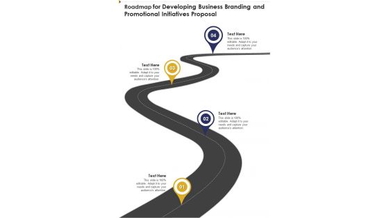 Roadmap For Developing Business Branding One Pager Sample Example Document