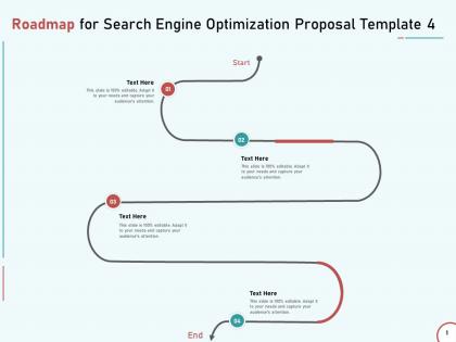 Roadmap for search engine optimization proposal template four ppt presentation deck