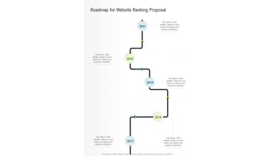 Roadmap For Website Ranking Proposal One Pager Sample Example Document