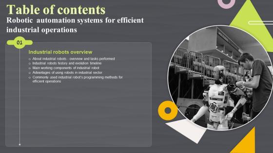 Robotic Automation Systems For Efficient Industrial Operations Table Of Contents