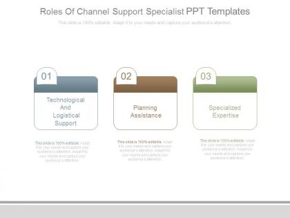 Roles of channel support specialist ppt templates