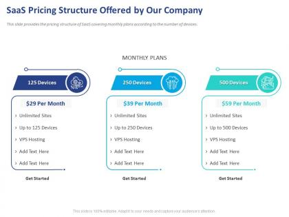 Saas pricing structure offered by our company ppt powerpoint presentation