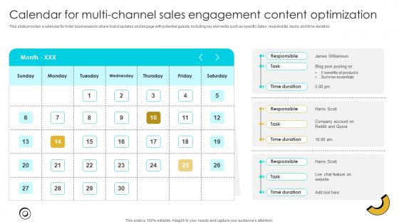 Sales Engagement Strategies To Build Calendar For Multi Channel Sales Engagement Content SA SS