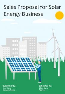 Sales Proposal For Solar Energy Business Report Sample Example Document