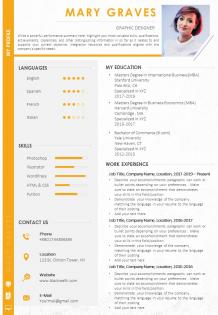 Sample curriculum vitae template for graphic designer