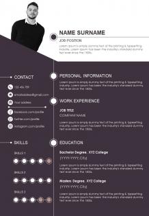 Sample curriculum vitae with personal information