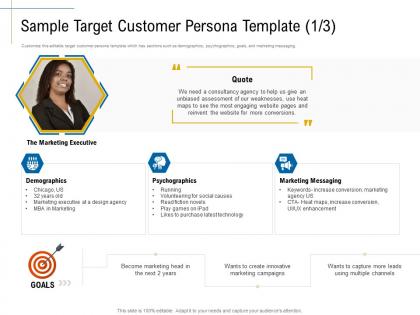 Sample target customer persona template technology campaigns ppt topics