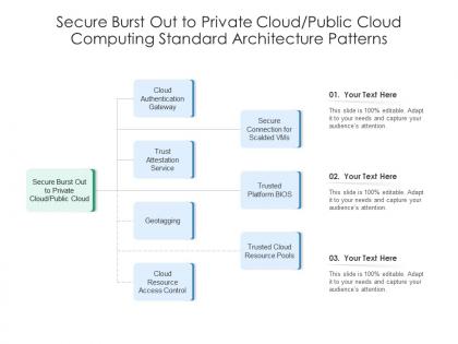 Secure burst out to private cloud public cloud computing standard architecture patterns ppt slide