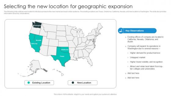 Selecting The New Location For Business Growth Plan To Increase Strategy SS V