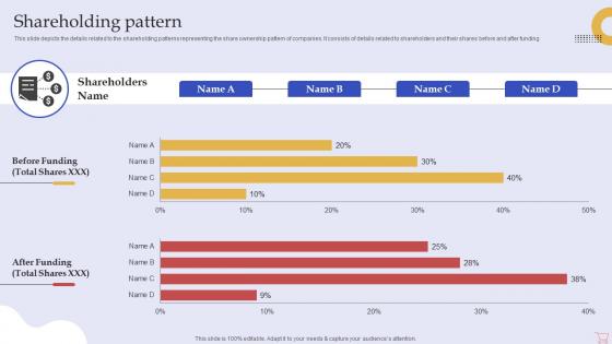 Shareholding Pattern E Commerce Business Investor Funding Elevator Pitch Deck