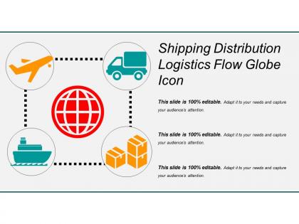 Shipping distribution logistics flow globe icon