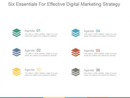 Six essentials for effective digital marketing strategy powerpoint slides