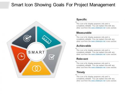 Smart icon showing goals for project management ppt sample