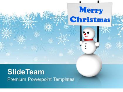 Snowman with merry christmas festival powerpoint templates ppt backgrounds for slides 0113