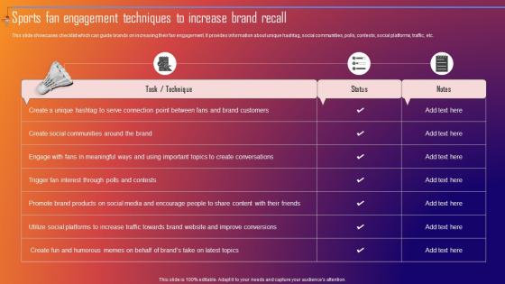 Sports Fan Engagement Techniques To Increase Improving Sporting Brand Recall Through Sports MKT SS V