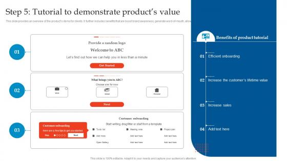 Step 5 Tutorial To Demonstrate Products Enhancing Customer Experience Using Onboarding Techniques