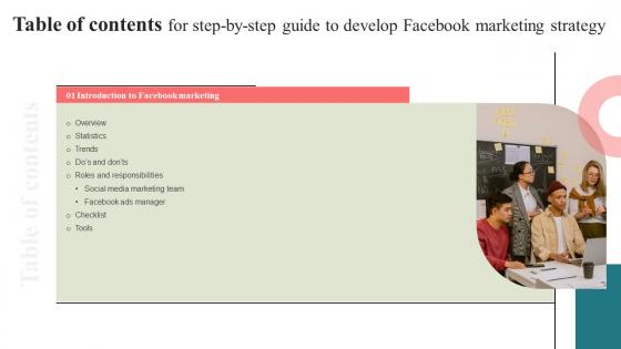 Step By Step Guide To Develop Facebook Marketing Strategy Table Of Contents Strategy SS V