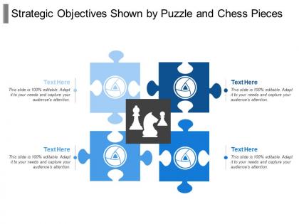 Strategic objectives shown by puzzle and chess pieces