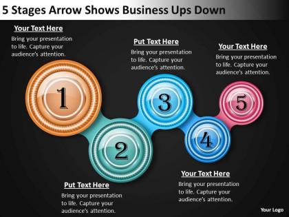 Strategy consulting business 5 stages arrow shows ups down powerpoint templates backgrounds for slides