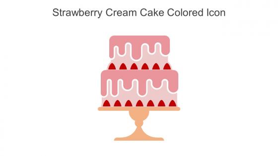 Strawberry Cream Cake Colored Icon In Powerpoint Pptx Png And Editable Eps Format