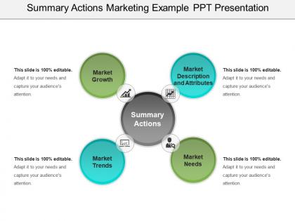 Summary actions marketing example ppt presentation