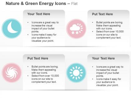 Sun night snowfall hurricane ppt icons graphics