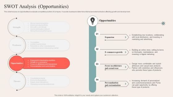 SWOT Analysis Opportunities Sportswear Manufacturer Company Profile CP SS V