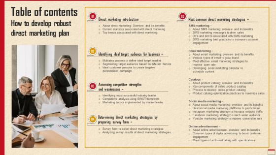 Table Of Contents How To Develop Robust Direct Marketing Plan MKT SS V