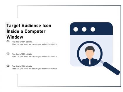 Target audience icon inside a computer window