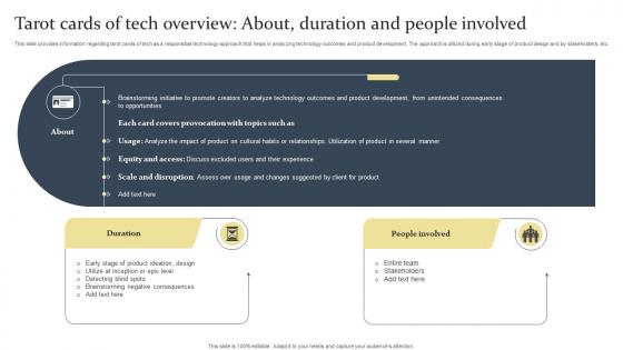 Tarot Cards Of Tech Overview About Duration And People Involved Ethical Tech Governance Playbook