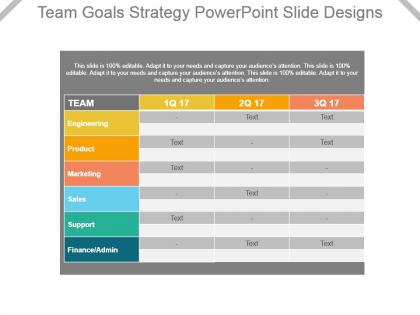 Team goals strategy powerpoint slide designs