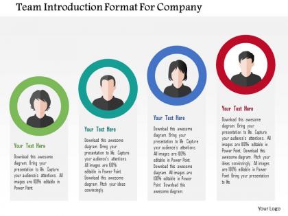 Team introduction format for company flat powerpoint design