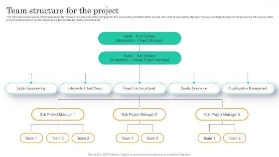 Team Structure For The Project Assessment Screening To Identify