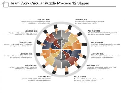 Team work circular puzzle process 12 stages