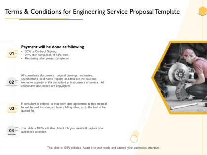 Terms and conditions for engineering service proposal template ppt powerpoint presentation guide