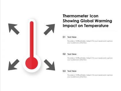 Thermometer icon showing global warming impact on temperature