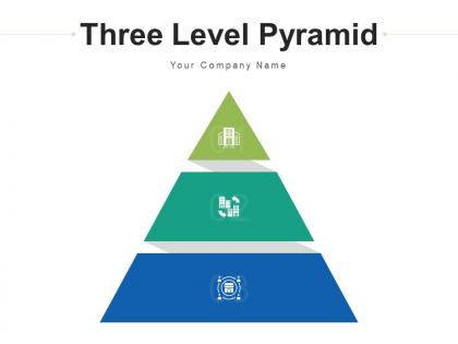 Three level pyramid marketing product management illustrating business strategy