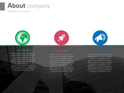 Three tags with global growth and news strategy powerpoint slides