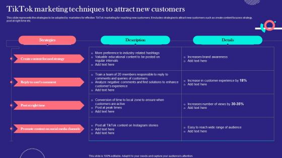 TikTok Marketing Techniques TikTok Marketing Techniques To Attract New Customers MKT SS V