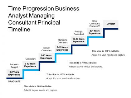 Time progression business analyst managing consultant principals timeline