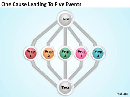 Timeline chart one cause leading to five events powerpoint templates ppt backgrounds for slides