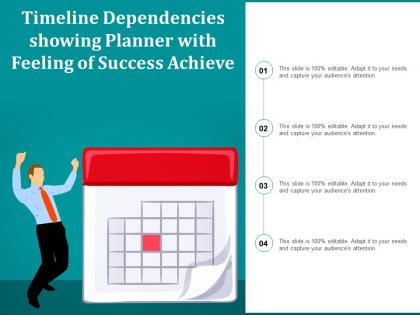 Timeline dependencies showing planner with feeling of success achieve