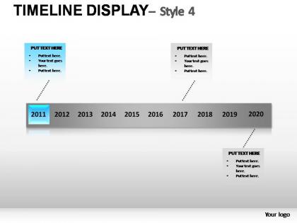 Timeline display style 4 powerpoint presentation slides