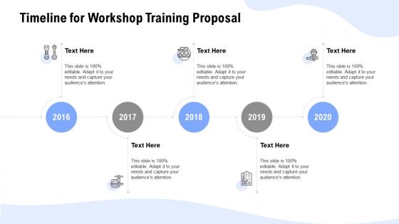 Timeline for workshop training proposal ppt powerpoint presentation styles