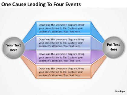 Top management consulting business one cause leading four events powerpoint templates