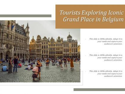 Tourists exploring iconic grand place in belgium