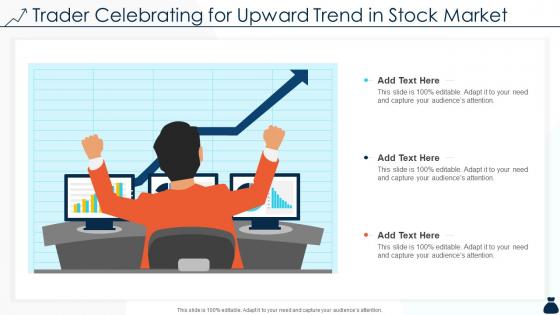 Trader celebrating for upward trend in stock market