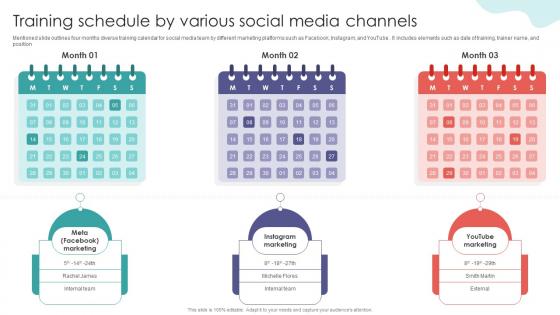 Training Schedule By Various Social Media Channels Digital Marketing Training Implementation DTE SS